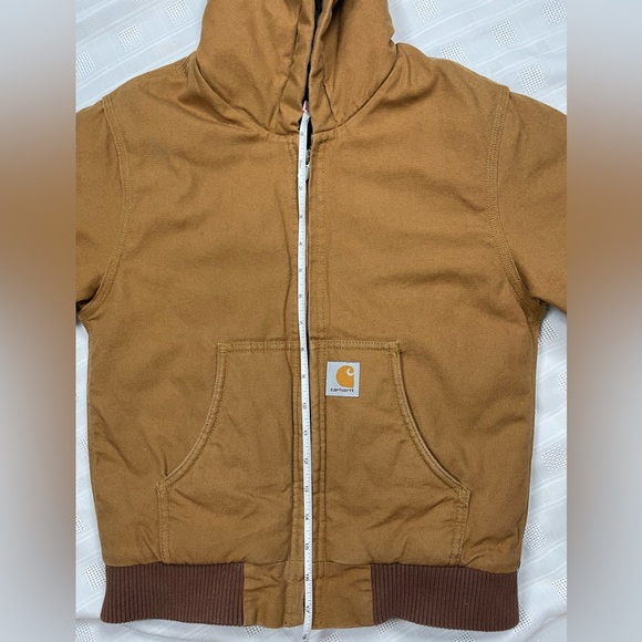 Carhartt Kids Active Jacket Quilted Lined Size 7/8 Brown Chore Jacket - Picture 6 of 13